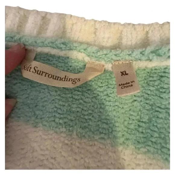 Soft Surroundings Women's XL Striped V-Neck Pullover Sweater Multicolor - Picture 4 of 9